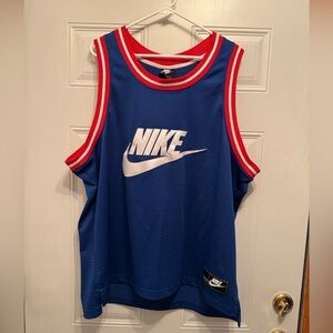 Nike Hoops Blue Red White mesh Men’s Basketball Jersey XXL